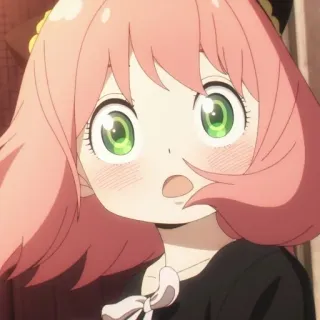 😧 Anya Spy x Family Anime, Süß, Mädchen, Pinke Haare, Grüne Augen, Charakter whatsapp sticker