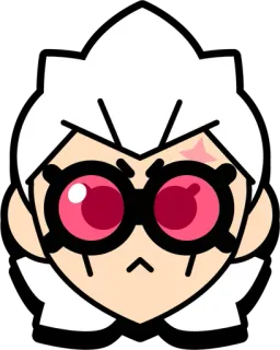 👩‍🦳 angry, cartoon, white hair, red eyes, video game telegram sticker
