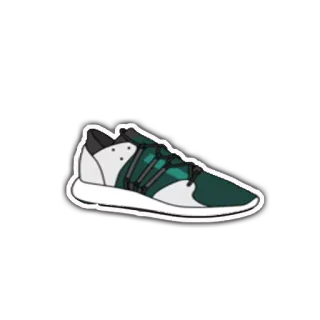 👟 sneaker, sepatu, alas kaki, putih, hijau, olahraga telegram sticker