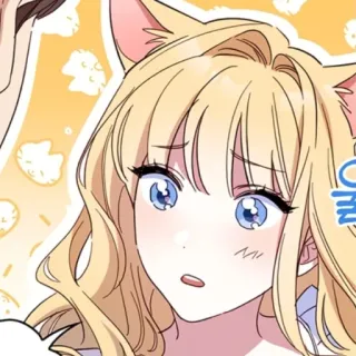 🍡 猫耳, 金髪, アニメ, 漫画, かわいい, 女性, 漫画, カワイイ telegram sticker