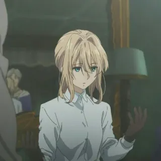 ✨ Violet Evergarden Anime, Animazione, Personaggio, Violet Evergarden, Donna, Triste, Ritratto telegram sticker