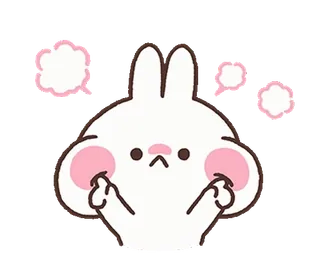 😤 토끼, 화난, 모욕적인 제스처, 가운데 손가락 telegram sticker