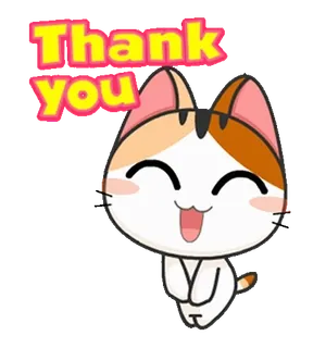 🙇‍♂️ Thank you mèo, cảm ơn, dễ thương, động vật, tam thể telegram sticker
