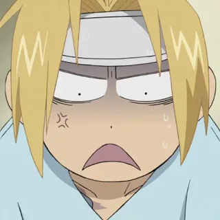 😨 Edward Elric Fullmetal Alchemist อนิเมะ, เอลริค, แขนกลคนแปรธาตุ, โกรธ, จิบิ telegram sticker