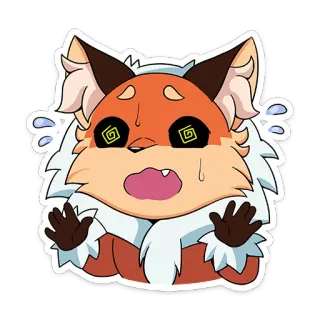 😍 狐狸, 焦虑, 害怕, 卡通, 贴纸 telegram sticker