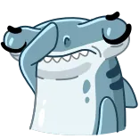 🤦‍♂️ Dibujo animado, Tiburón, Tiburón martillo, Animal, Mono telegram sticker