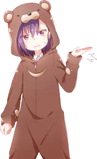 👿 anime, girl, bear, onesie, hoodie, cute telegram sticker