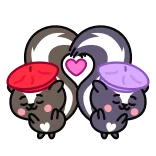 ❤️ puzzola, dito medio, offensivo, carino, basco, cartone animato telegram sticker
