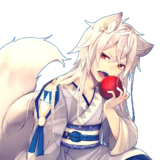 🤔 Anime, Cáo, Kemonomimi, Manga, Nhân vật, Tai thú, Con trai telegram sticker