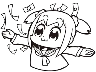 💱 anime, cartoon, money, character, sticker, cute, happy telegram sticker