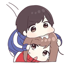 🌟 Desenho animado, Abraço, Casal, Fofo, Anime telegram sticker