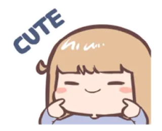 ☺️ CUTE fofo, adorável, menina, desenho animado, emoji, adesivo telegram sticker
