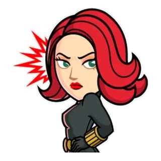 😍 Black Widow marvel, superhero, cartoon, red hair, female whatsapp sticker