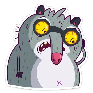 😳 kartun, hamster, binatang, berkeringat, kelelahan, lelah telegram sticker
