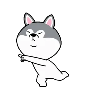 👈 dog, pointing, cartoon, animal, cute, animation whatsapp sticker