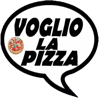 🍕 VOGLIO LA PIZZA pizza, cibo, italiano, testo, fumetto, voglia, fame telegram sticker
