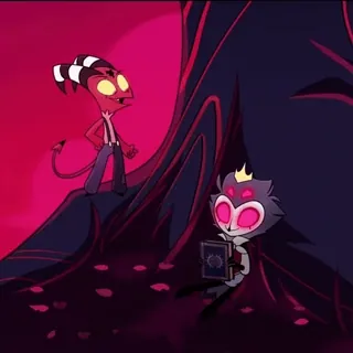 ⚡ Moxxie, Stolas Helluva Boss Animation, Cartoon, Dämon, Hölle, Teufel, Helluva Boss, Moxxie, Stolas telegram sticker