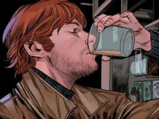 🕶 Mann, Trinken, Getränk, Alkohol, Erwachsener, Kunstwerk, Illustration telegram sticker