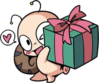 😘 Dibujo animado, Lindo, Regalo, Corazón, Personaje whatsapp sticker