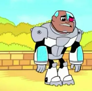 ✨ Cyborg Teen Titans Go! Cartoon, Cyborg, Teen Titans, Personage, Robot, Superheld telegram sticker
