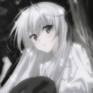 🤍 anime, manga, girl, kawaii, cute, white hair telegram sticker