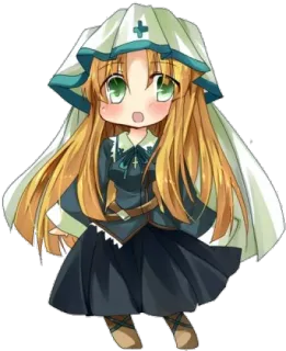 😄 anime, chibi, nurse, cute, character, cartoon telegram sticker