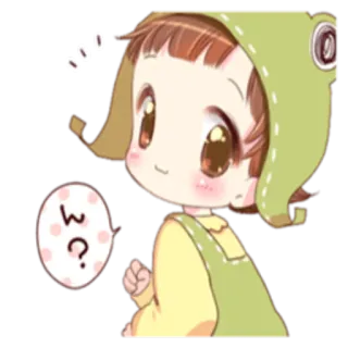 😕 ん? Anime, Rana, Lindo, Pregunta, Japonés telegram sticker