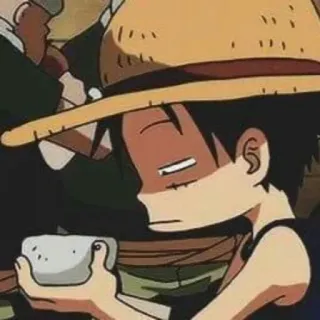 👒 Luffy One Piece Anime, Manga, Sombrero de paja, Pirata, Dibujos animados telegram sticker