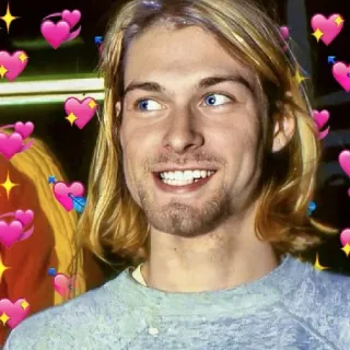 🥰 Kurt Cobain cantor, compositor, grunge, rock, música telegram sticker