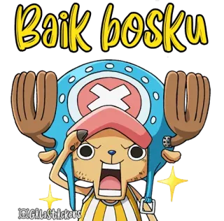 😅 Tony Tony Chopper One Piece Baik bosku อนิเมะ, วันพีซ, โทนี่ โทนี่ ช็อปเปอร์, การ์ตูน, กวางเรนเดียร์, สติกเกอร์ telegram sticker