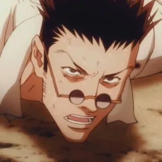 🇯🇵 Leorio Hunter x Hunter anime, leorio, hunter x hunter, glasses, angry telegram sticker