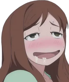 🤤 动漫女孩, 脸红, 疲惫, 卡通, 汗 telegram sticker