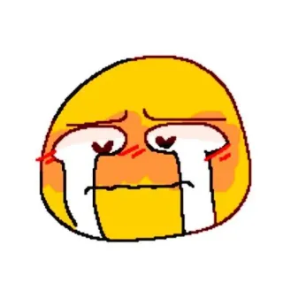 🦦 Emoji, Pleurs, Triste, Visage, Expression, Jaune, Kawaii telegram sticker