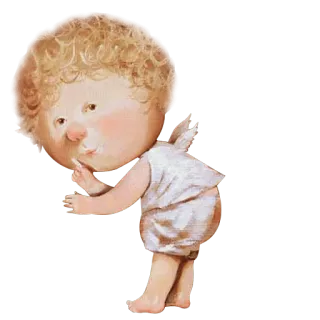 🤐 ангел, херувим, милый, винтаж, иллюстрация, искусство, малыш whatsapp sticker