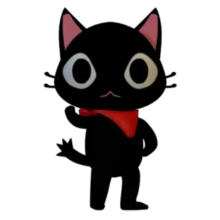😳 gato, animal, gato preto, gato desenho animado, gato animado telegram sticker