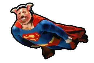 💸 superhero, pig, hybrid, flying, funny, cartoon, comic telegram sticker