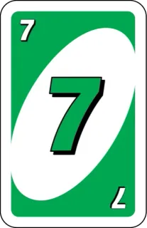 💚 7 number, game, card, uno whatsapp sticker