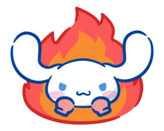 🐰 cinnamonroll, sanrio, kawaii, cute, fire, angry telegram sticker