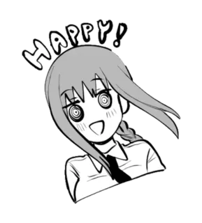 😃 HAPPY! happy, anime, girl, excited telegram sticker