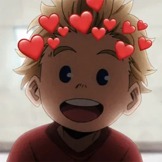 🤩 Mirio Togata My Hero Academia Мирио Тогата, Моя геройская академия, аниме, персонаж, сердечки, милый, фанарт whatsapp sticker