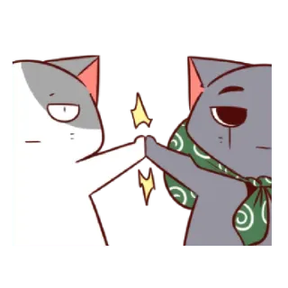 🤝 cat, high five, animal, cartoon telegram sticker