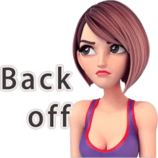 😠 Back off женщина, отвали, отношение, саркастический telegram sticker