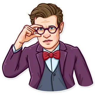 🧐 Doctor Who doctor, glasses, bow tie, tv show, cartoon telegram sticker