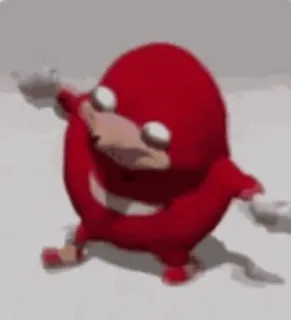 🌟 Knuckles Knuckles, meme, 3D, đỏ, nhân vật, dab whatsapp sticker