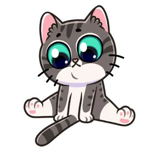 ☹️ kucing, stiker, hewan, imut, kartun whatsapp sticker