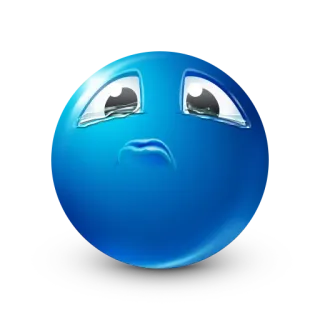😥 triste, llorando, emocional, azul, emoji whatsapp sticker
