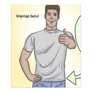 😄 Mantap betul いいね, ポジティブ, 承認, 男性, 漫画 telegram sticker