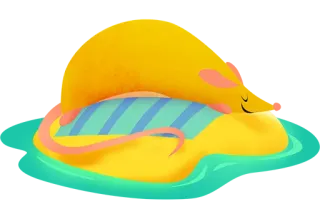 🌴 老鼠, 睡眠, 动物, 可爱, 插画, 卡通 telegram sticker