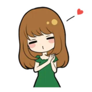 😚 Desenho animado, Menina, Anime, Fofo, Kawaii, Coração whatsapp sticker