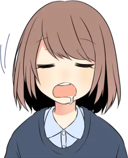 😩 аниме, девушка, спящая, уставшая, каваий, милая whatsapp sticker